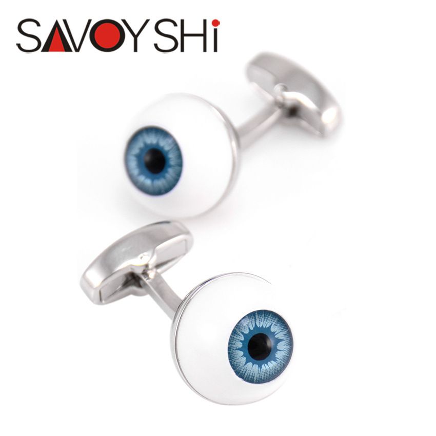SAVOYSHI Brand High-Quality men's shirt cuff button quality blue eyeball shape Fashion Cufflinks