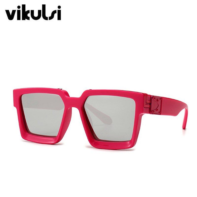 Rose Red SilverDelicate Elegant Women's Sunglasses Square Brand Design Metal Arm Sun Glasses Men Unisex Style Summer Travel Sunglasses Shades
