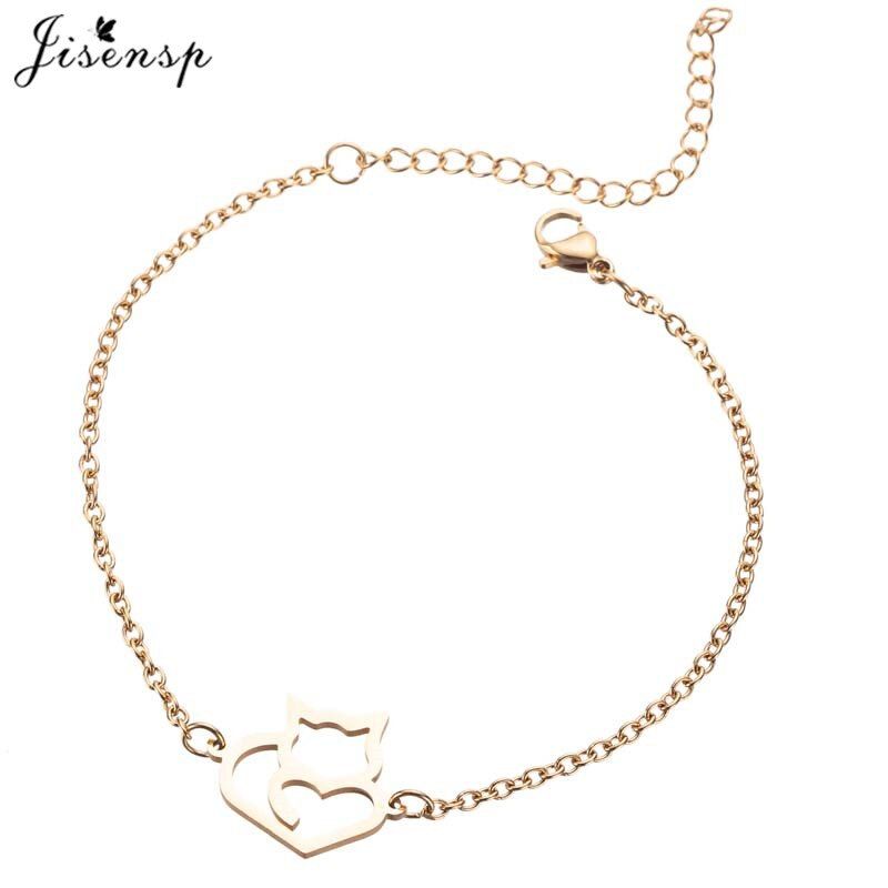 Jisensp Simple Stainless Steel Heartbeat Bracelet Women Fashion Jewelry ECG Couple Heart Bracelets Bangles Friends Pulseras Muje
