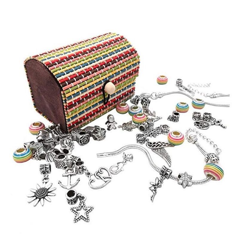 DIY Charm Bracelet Making Kit, Jewelry Making Supplies Bead Snake Chain Jewelry