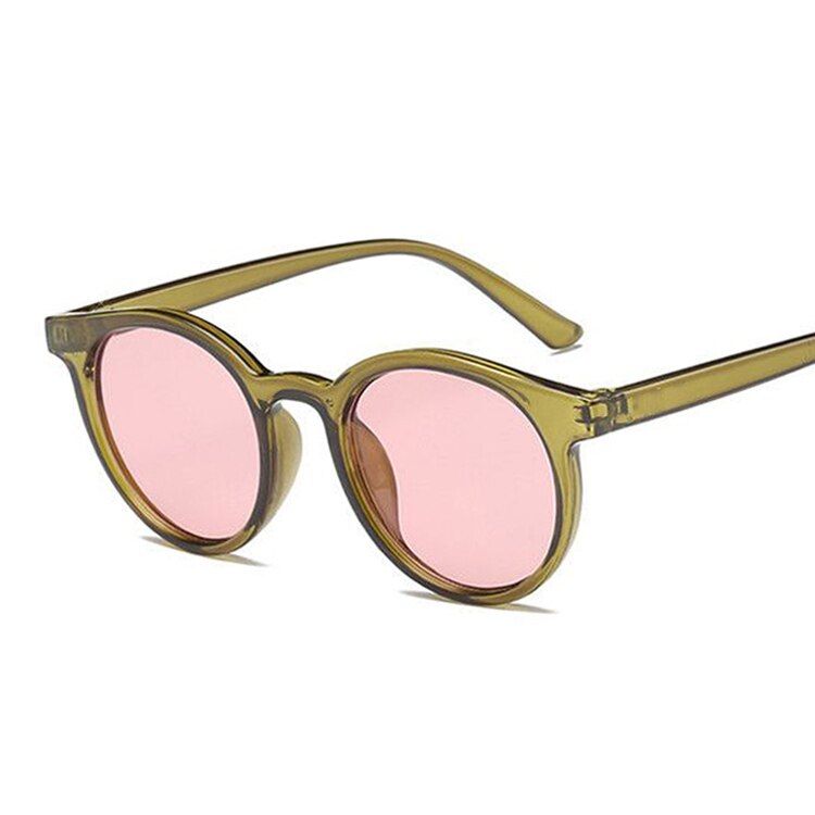yellow-greenFashion Cute Retro Cat Eye Sunglasses Women Vintage Brand Designer Round Sun Glasses For Female Male UV400