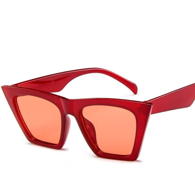 red2Fashion Square Sunglasses Women Designer Luxury Women Cat Eye Sun Glasses For Women Vintage Large Frame Women's Fashion Glasses