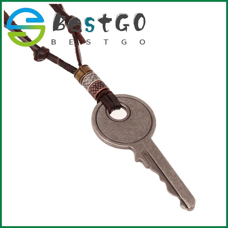 Big Key Leather Necklace European And American Jewelry Leather Necklace Pendant