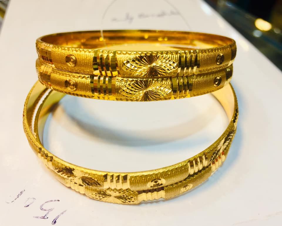 Gold Plated Bangles for Women - 4 Pcs