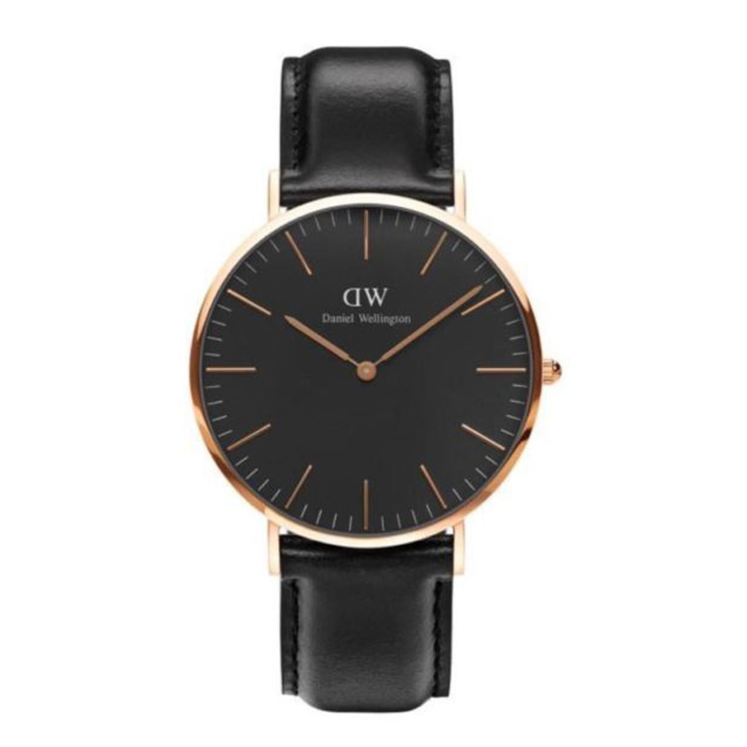 Strap Leather Analog Watch For Men - Black