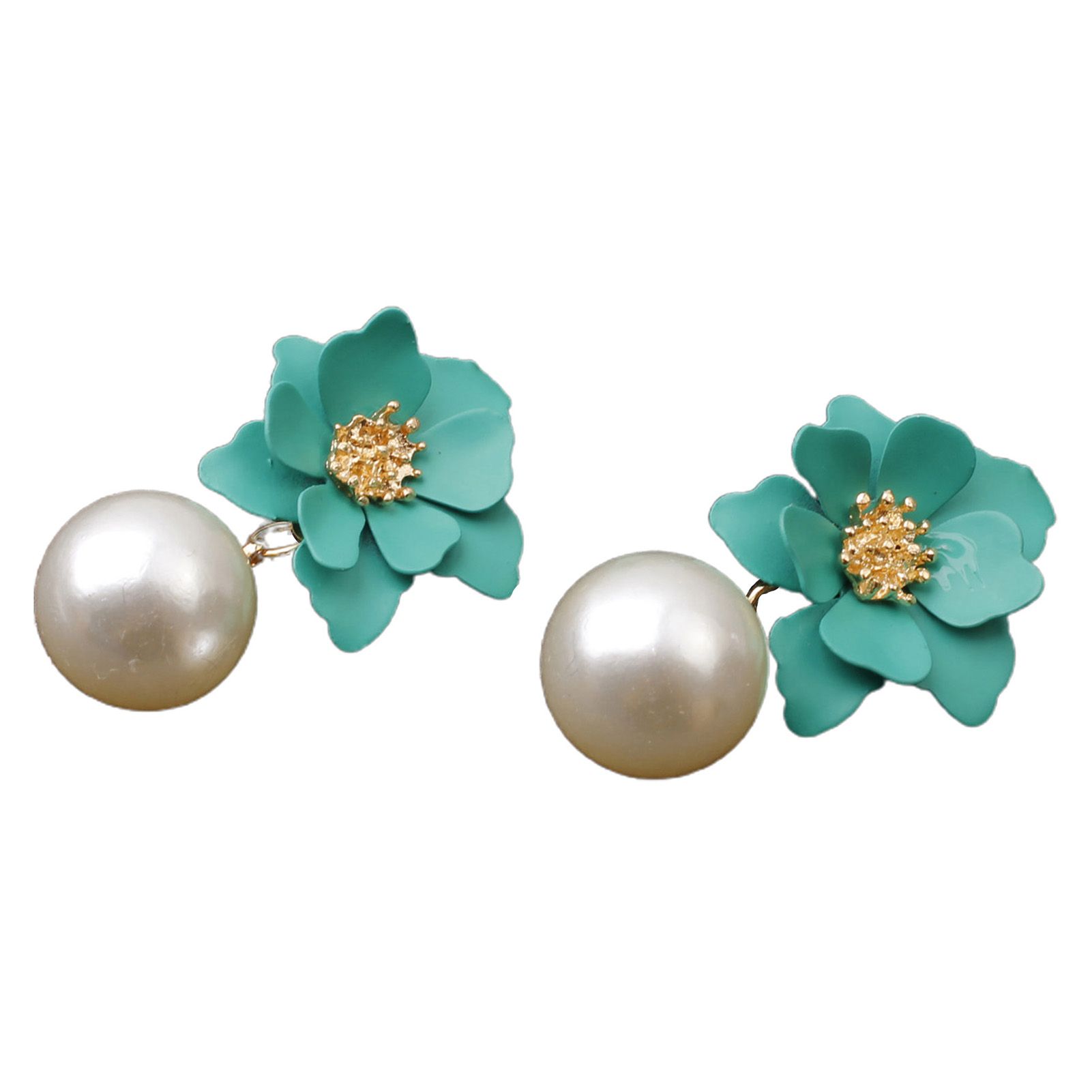 Dangle Earrings Big Flower Pendant Flower Shape Women Earrings