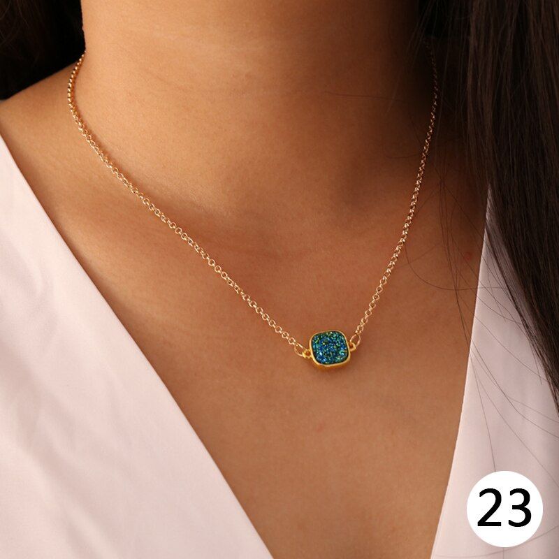 24Style Women Necklace Set Boho Cross Elephant Heart Shell Starfish Pearl Chain Pendant Long Necklace Personality Lady Jewelry
