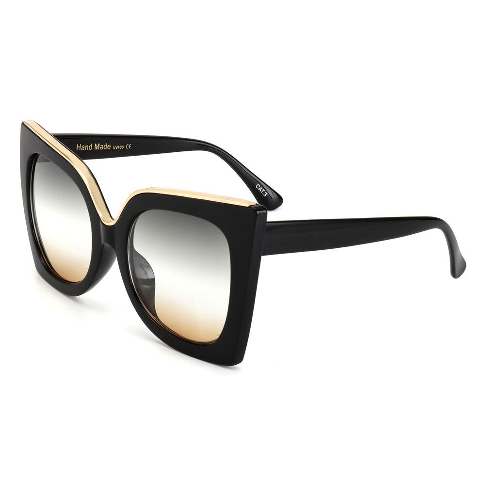 C7-Black-BrownROYAL GIRL Vintage Gradient Lens Sunglasses Women Acetate Frame Brand Design Sun Glasses Female Square Goggles UV400 SS668
