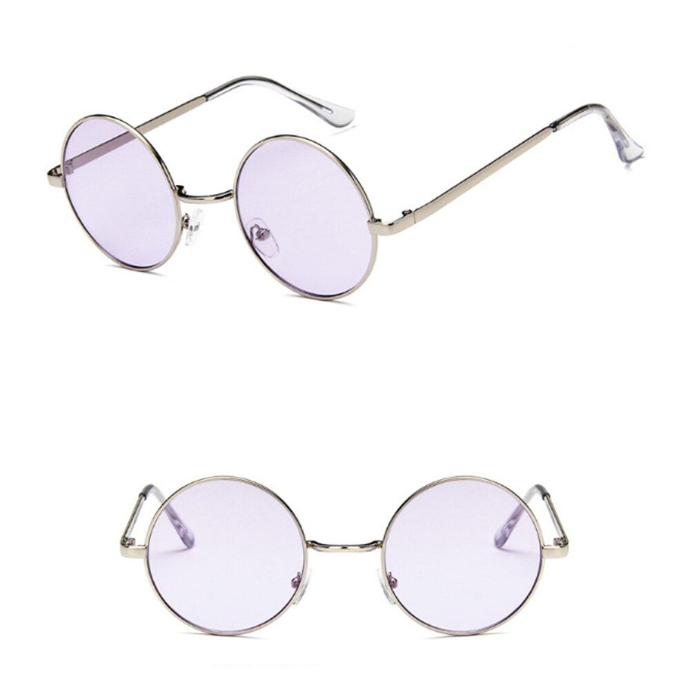 purple9 Colors Optional Vintage Round Sunglasses Women/Men Shades Metal UV400 Glasses Fashion Trend Eyewear Accessories Decoration