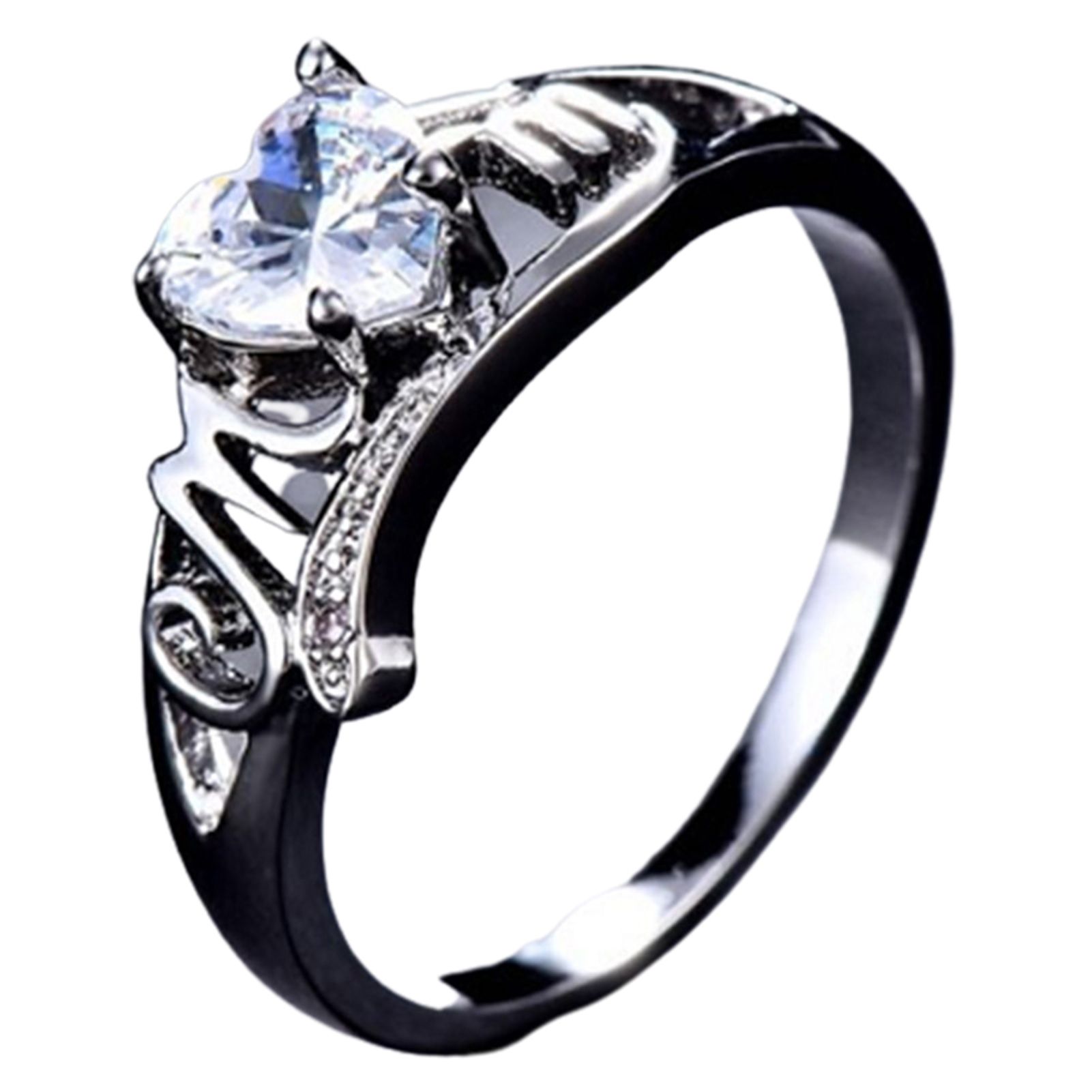 Finger Ring Heart Shape Cubic Zirconia Heart Shape Finger Ring