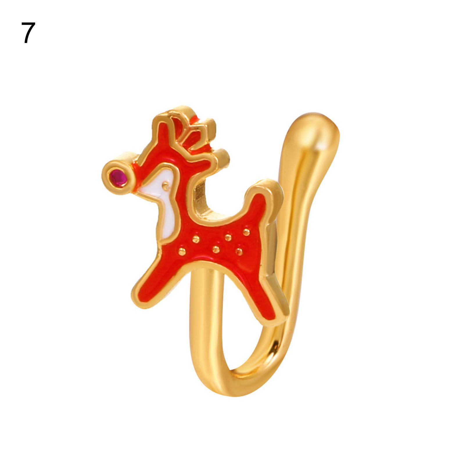 Faux Piercing Clip Christmas Element Cute Delicate Nose Ring