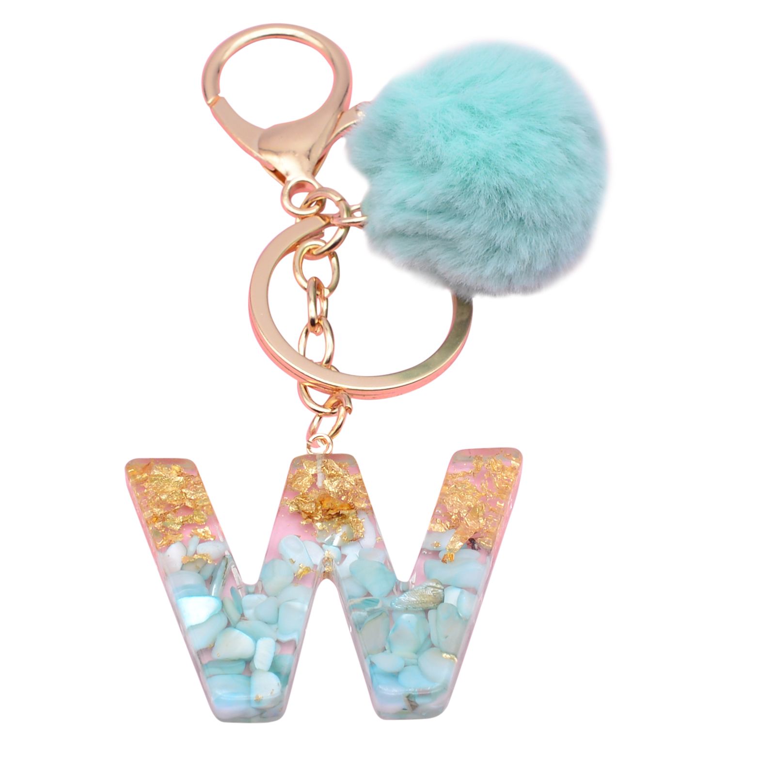 Key Pendant Innovative Initial Letter Keychain Ball Decor