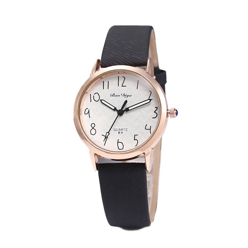 Yfashion Lady ple Wave Line Quartz Watch PU Leather Strap og Pin Buckle Casual Wristwatch