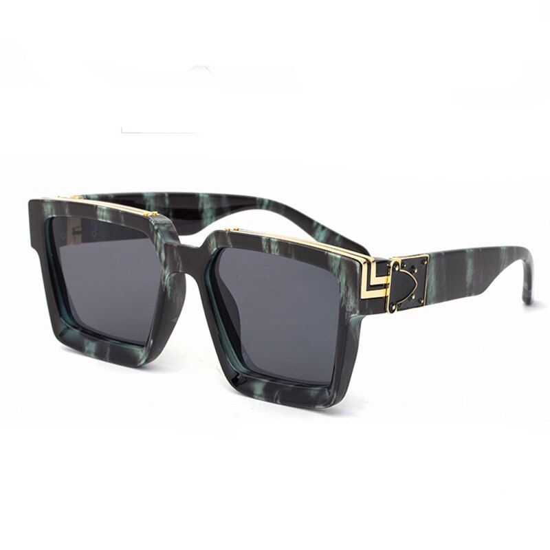 C9 Green GrayCOASION 2021 Luxury Brand Designer Square Sunglasses Men Women Thick Frame Glasses Mens UV400 Male Celebrity CA1399