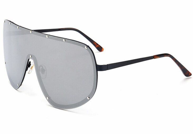 AAA black silver len47860 Polarized Men Women Oversize Sunglasses Fashion Goggle Shades UV400 One Piece Lens Vintage Glasses