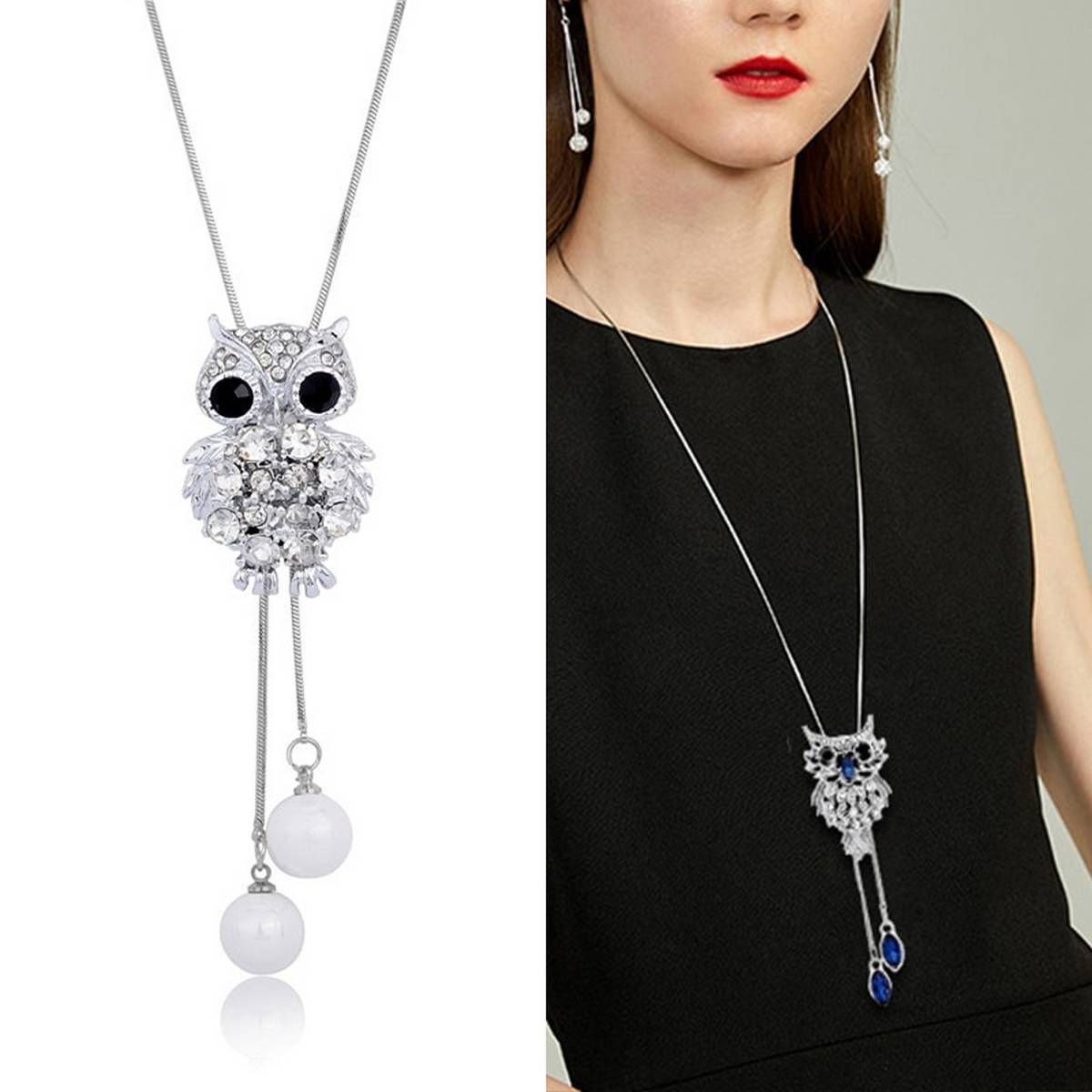 RAVIMOUR Choker Necklace for Women Opal Stone Big Butterfly Collier Femme Fashion Jewelry Korean Long Chain Kolye Gift for Girl