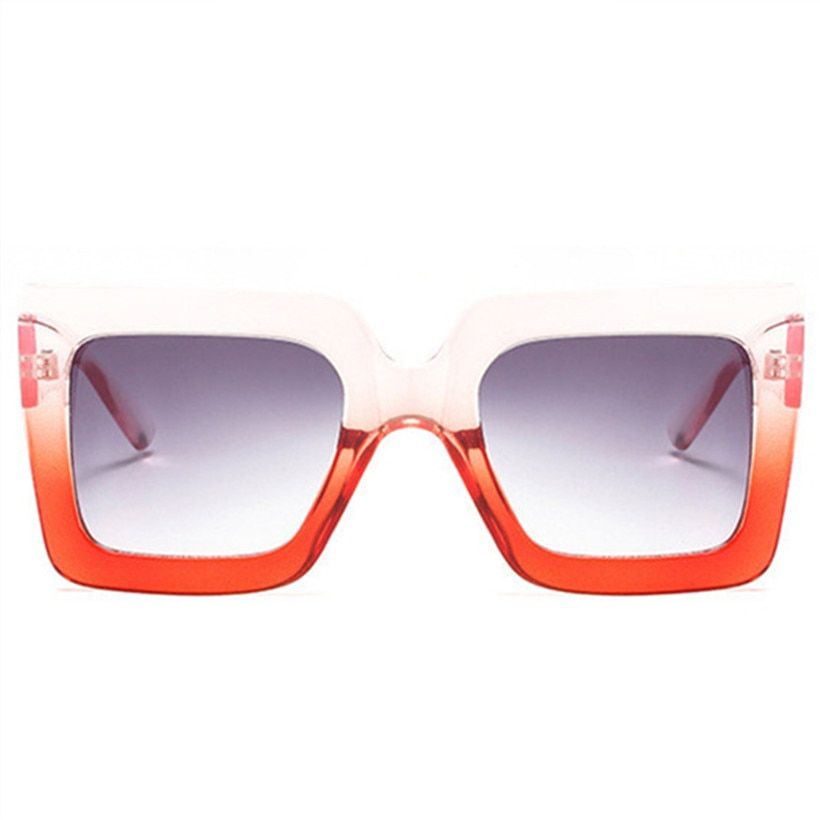 gradient red as pictureOulylan Oversized Sunglasses Men Women Luxury Brand Designer Gradient Sun Glasses Shades Retro Big Frame Shield Sunglass