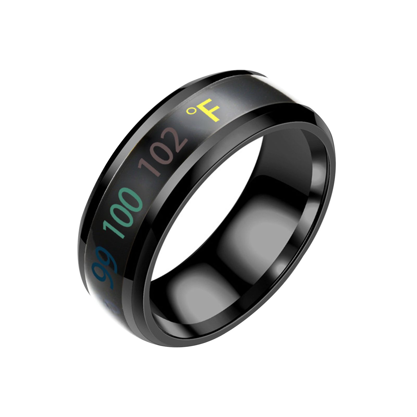 Fashion Stainless Steel Intelligent Temperature Mood Emotion Feeling Couple Ring
