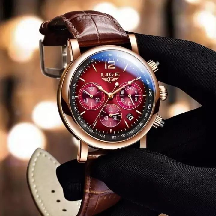 LIGE 8927B Chronograph Active Multi functions Watch for men with brand box