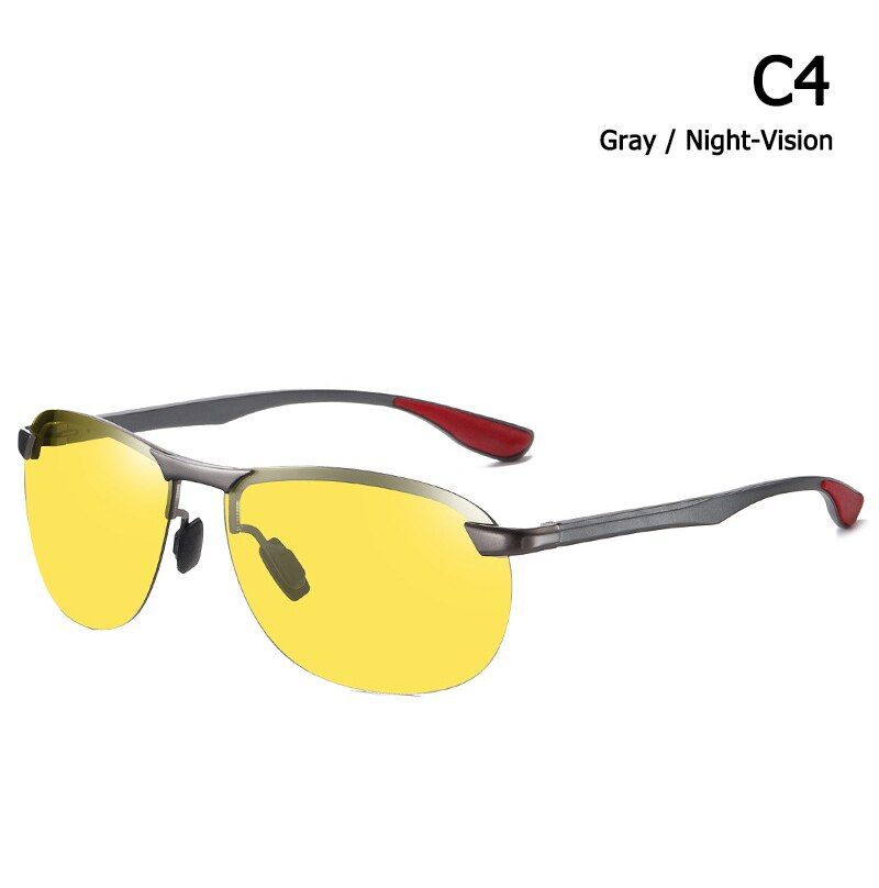 C4 Gray YellowJackJad 2021 Fashion Aluminum Magnesium Polarized 4302 Sunglasses Men Driving Discolor Brand Design Sun Glasses Oculos De Sol
