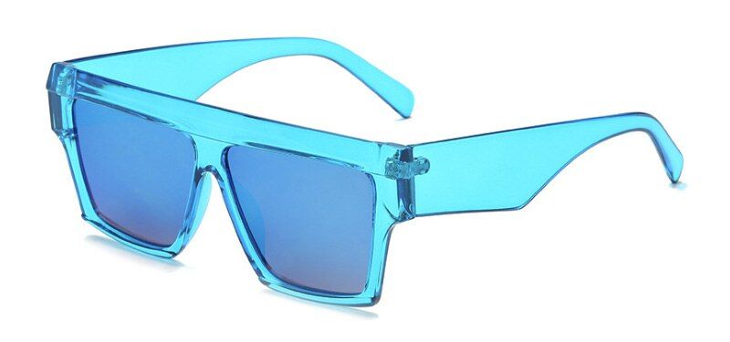 BlueRBRARE Personality Square Men's Sunglasses Tide oversized Sunglasses Women Retro Wild ins Street Beat Round Face Glasses