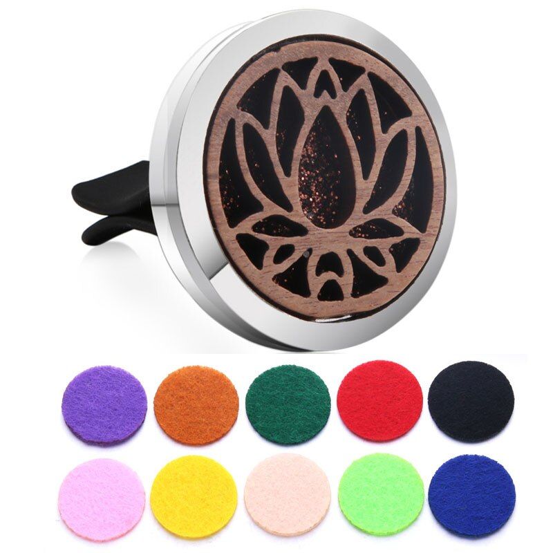 Car Air Freshener Clip Auto Conditioning Air Vent Hanging Stainless Steel Aromatherapy Jewelry Car Perfume Diffuser Locket(null)