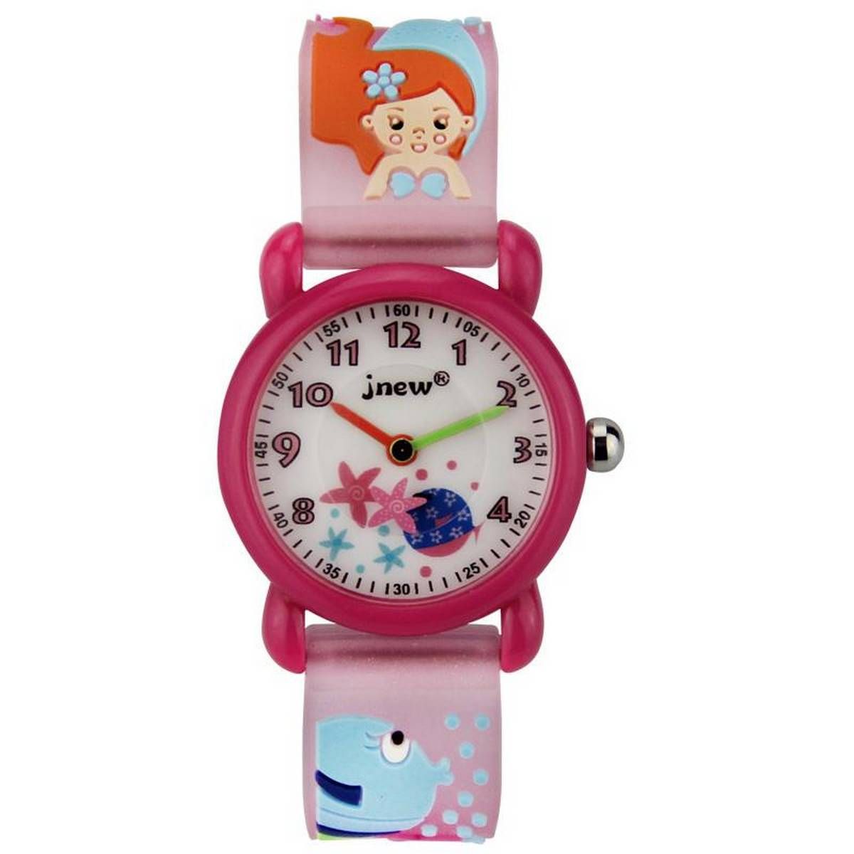 Kids Cartoon Watch Cute Waterproof Wristwatch With 3D Mermaid Silicone Band