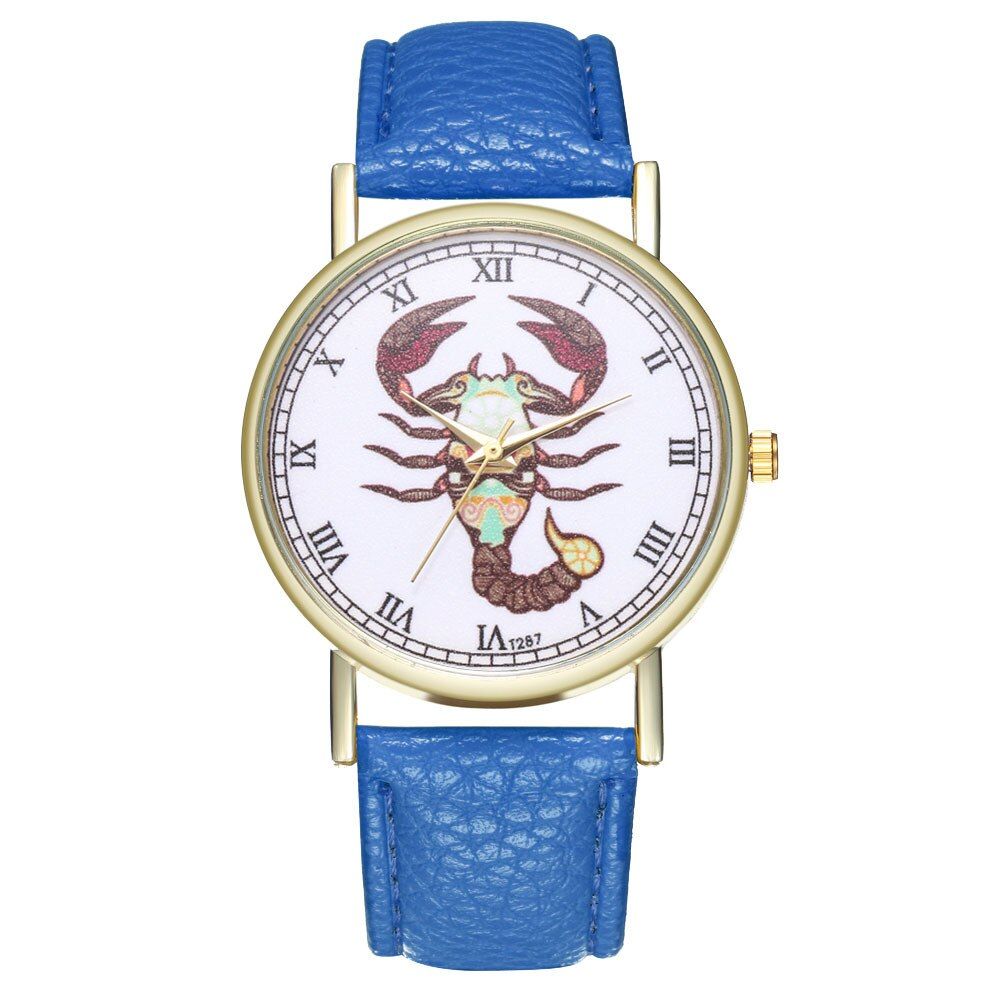 Fashion Children Quartz Watch Mens Yellow Leather Strap Cartoon Sagittarius Pattern Dial Kids Watches Boys Clocks Girl Gift T225