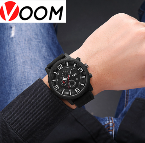 OIMG 504 Quartz Watch Life Waterproof Microfiber Strap Sweat Resistant Wearable Buckle For Men