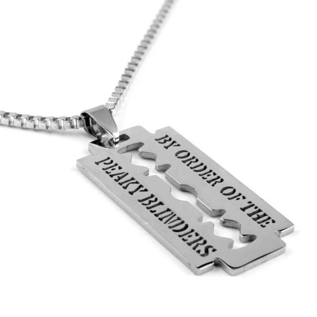Cool Punk Hiphop By Order Of The Peaky Blinders Razor Blade Stainless Steel Pendant Necklaces Chain For Men/Women