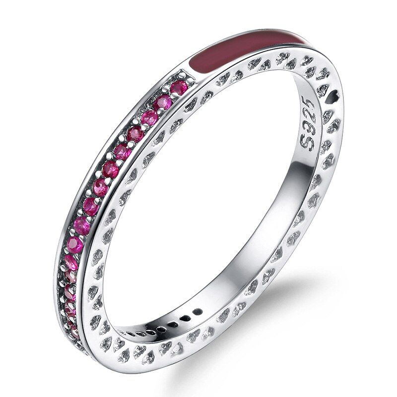 2018 Classic Round Zirconia Engagement Rings for Women And Men Multicolor Party Ring Silver Color Jewelry anel anillos