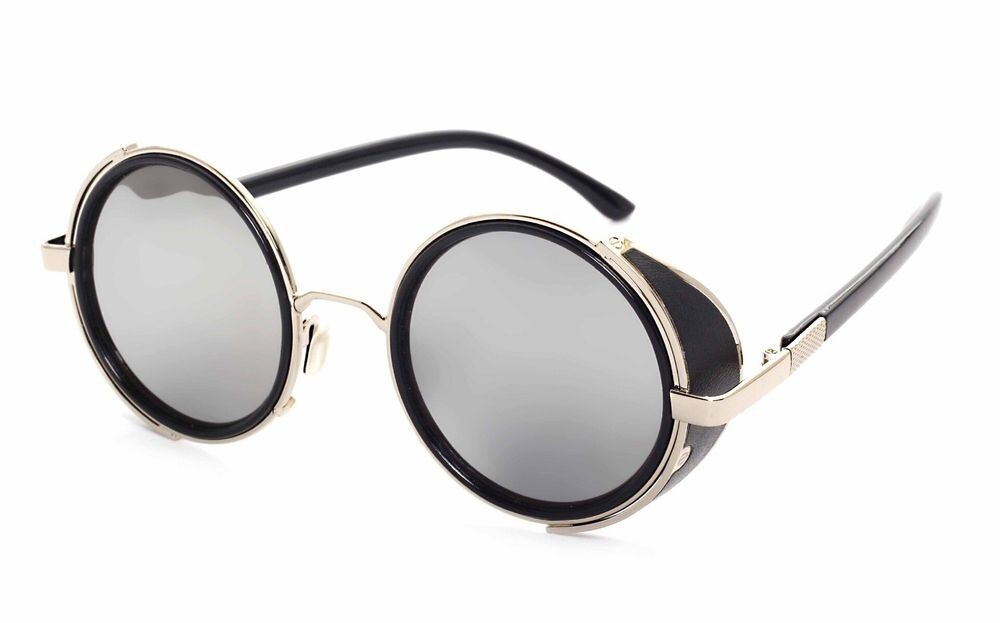 SilverNew Coating Sunglass Steampunk Round Fashion Sunglasses Women Brand Designer Steam Punk Metal Sun Glasses Men Retro Oculos M027