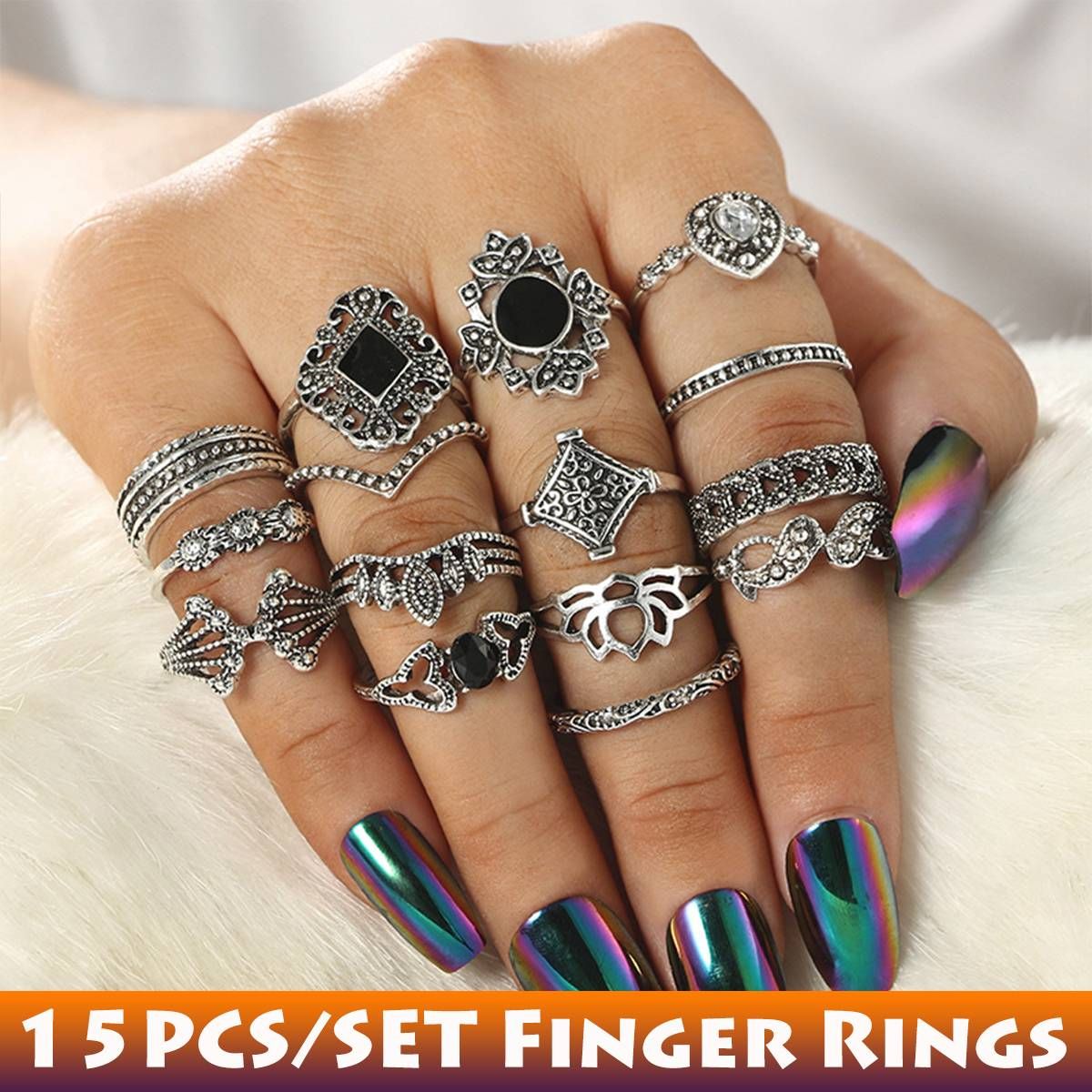 15pcs Rings Set For Women