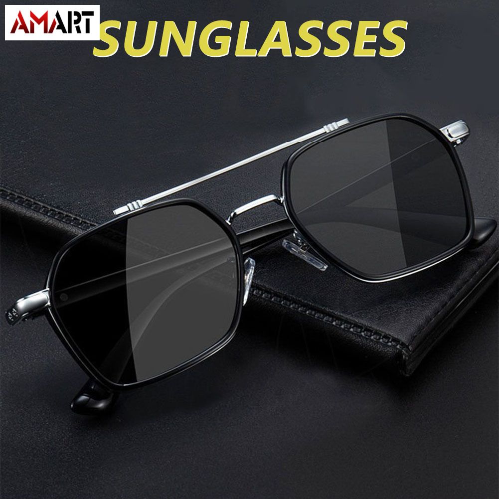 Unisex Vintage Fashion Sunglasses Anti-Glare Protective Polygonal Frame Eyewear