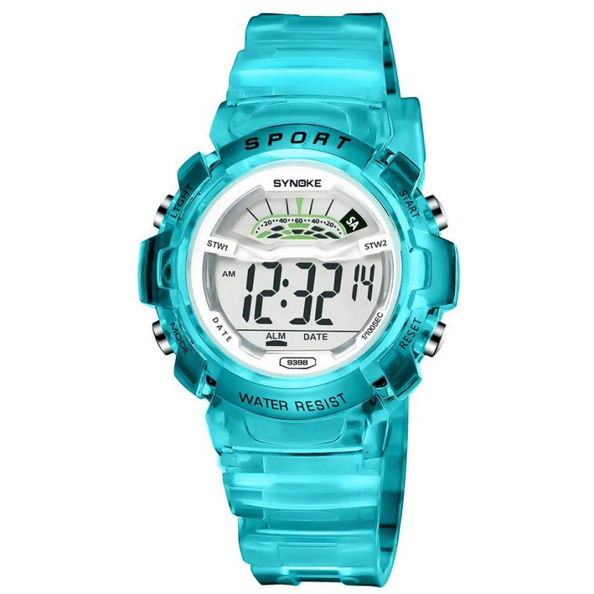 SYNOKE Kids Watch Large & Small Sizes Sport Running Watches Colorful Dial Digital Clock Kids Pu Strap Stopwatch Waterproof Watch