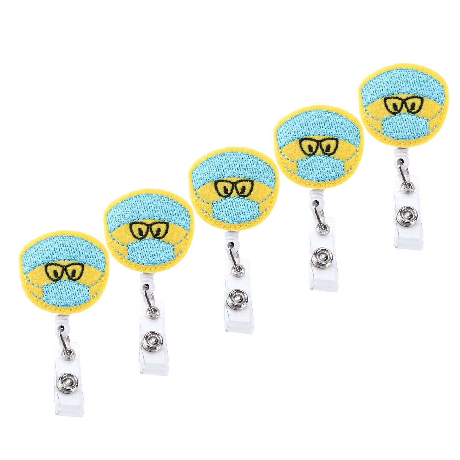 Embroidery Badge Holder Clothing Accessories Felt Plastic Metal Clip Daily Decoration Stretchable Length for Party Travel