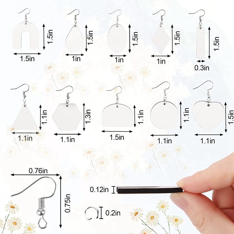 60Pc Sublimation Blank Earrings, Sublimation Printing Earrings Heat Transfer,for Earring Project Sublimation Accessories