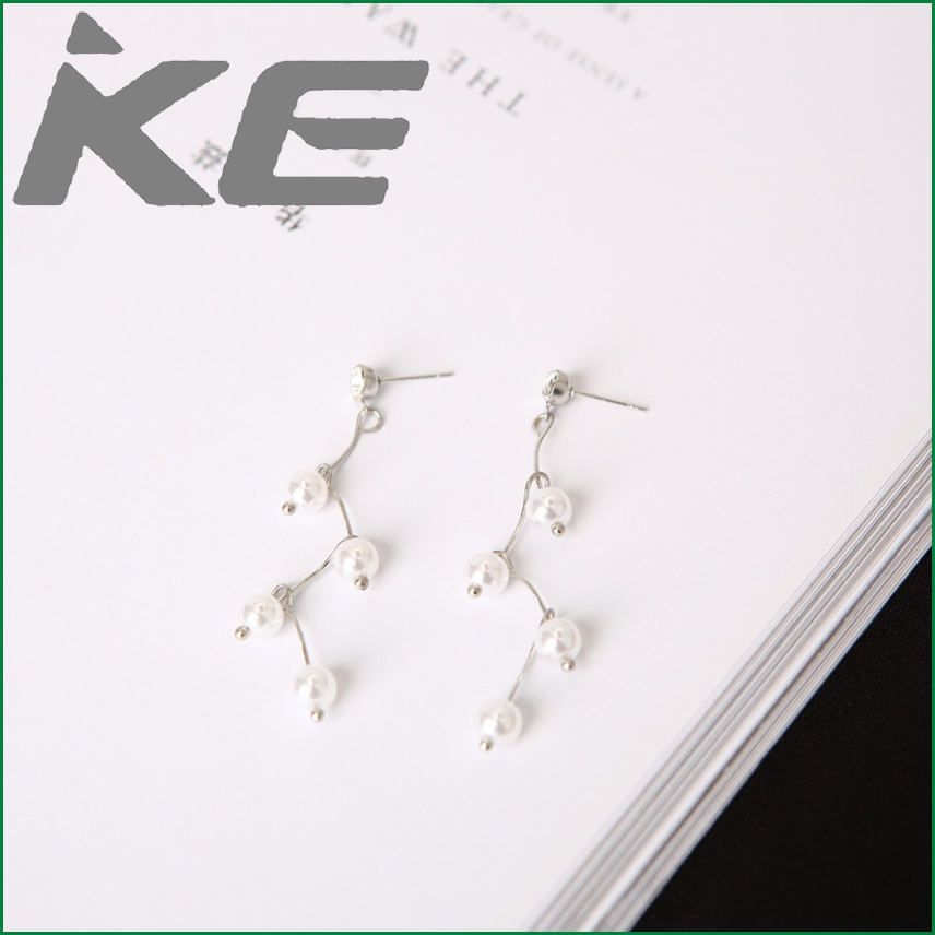 Korean version of creative simple branch bending design pearl earrings fairy earrings earrings for gilrs for women low price