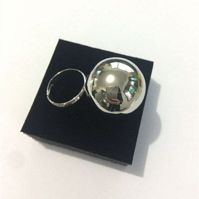 AOMU New Gold Silver Color Big Metal Balls Ring Geometric Hyperbole Opening Fashion Jewelry Women Female Finger Rings Gifts