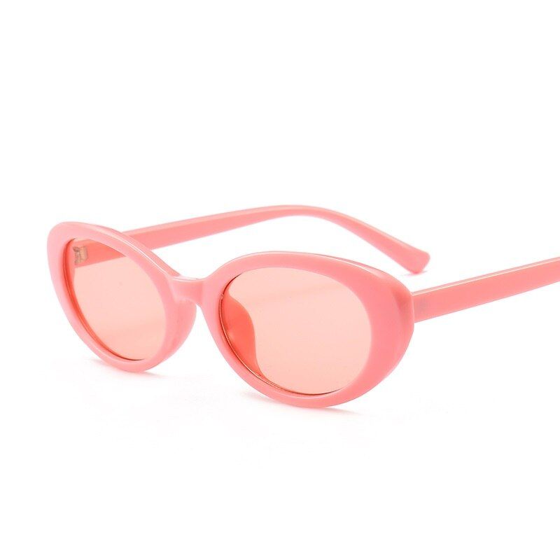 Pink PinkSmall Oval Sunglasses Women Pink Red Glasses Brand Designer Shades For Woman Sunglases Zonnebril Dames UV 100% Oculos De Sol