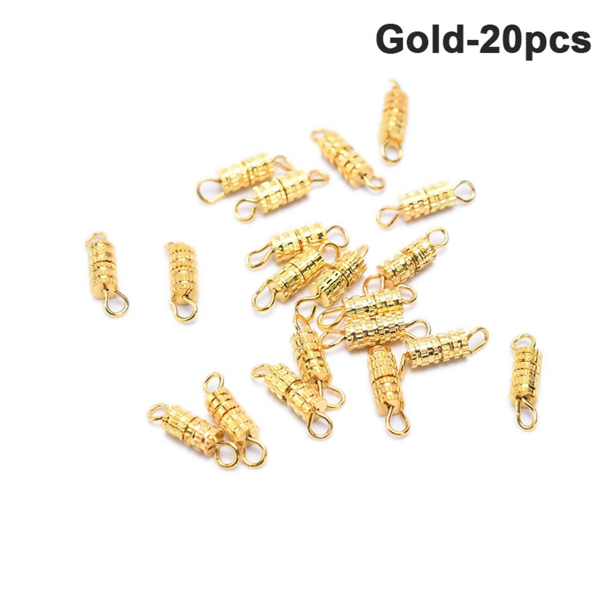20Pcs Jewelry Connectors Buckle Closed Beading Screw End Clasps DIY Bracelet