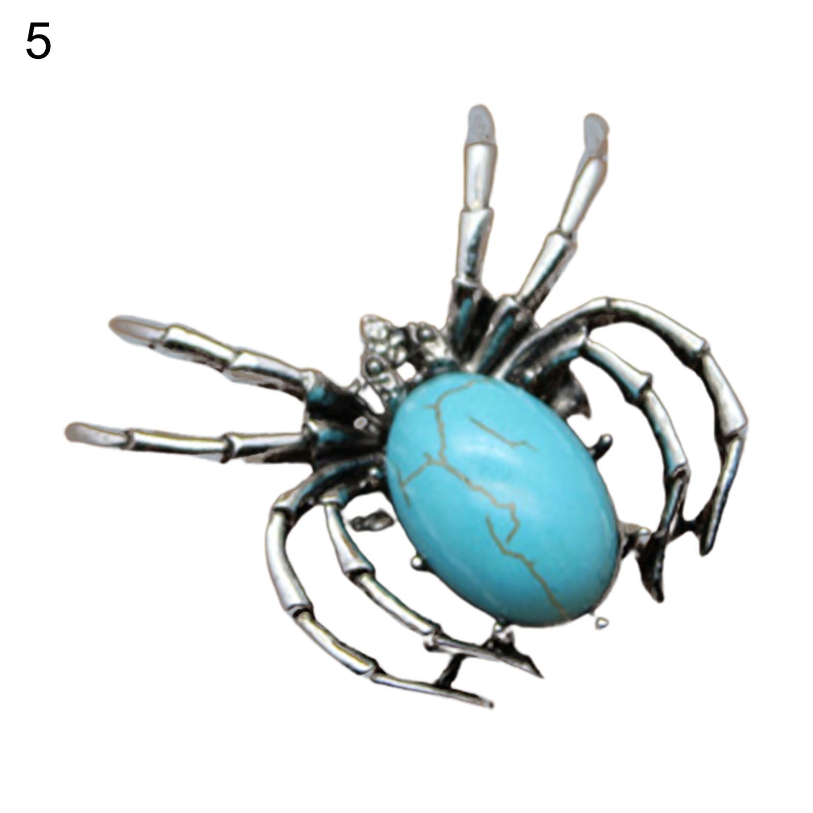 Fashion Vintage Women Faux Crystal Spider Shape Pendant Brooch Pin Jewelry Gift