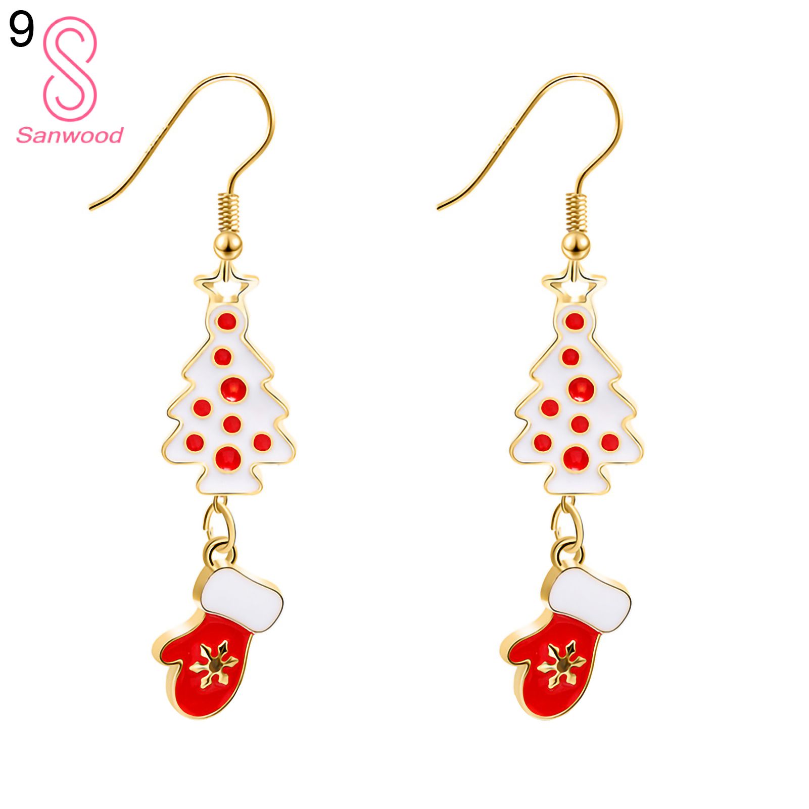 Dangle Earrings Santa Claus Delicate Animal Pendant Dangle Earrings