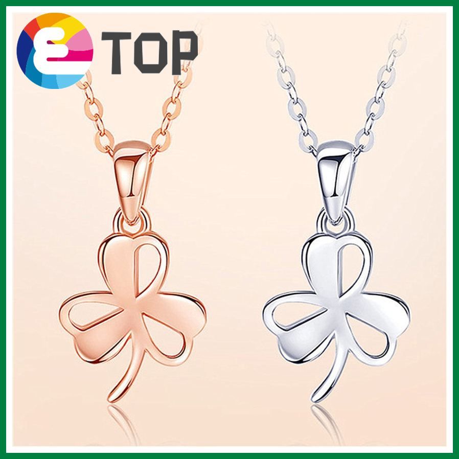 Love Lucky Clover White Gold Plated Rose Gold Pendant Necklace Feminine Clavicle Chain Pendant Gift
