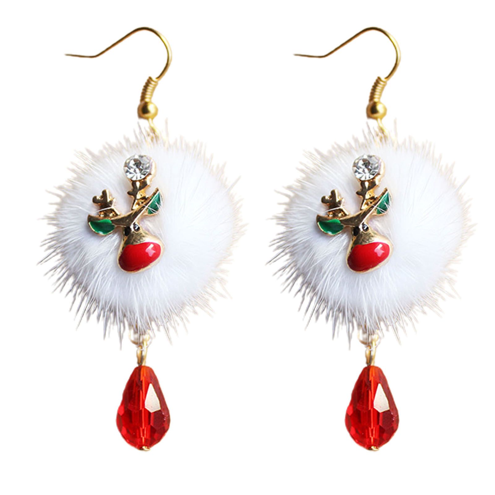 Party Earrings Funny Santa Claus Elk Pendant Hook Earrings