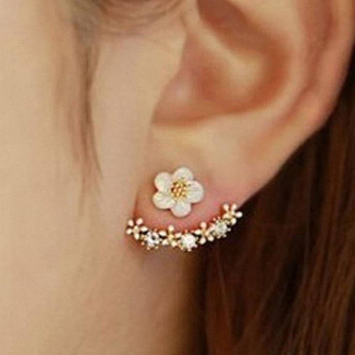 Fashionable Small Daisy Flower Hanging Stud Earrings For Women, Girls