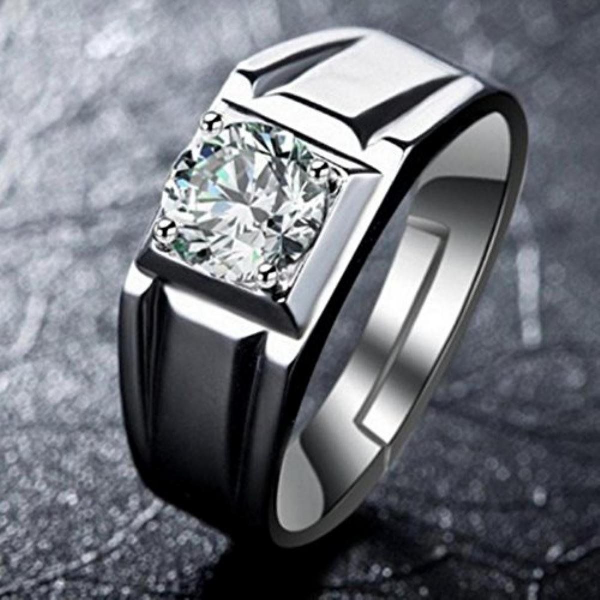STYLISH TEENS Silver Plated & Stainless Steel Cubic Zirconia Ring