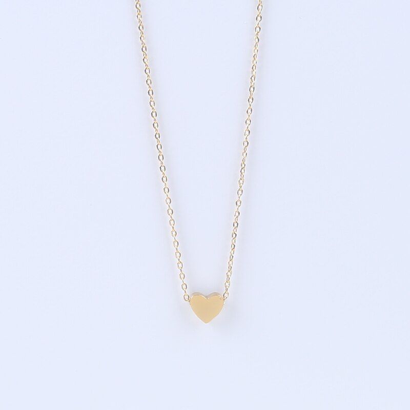 Bohemia Simple 316l Stainless Steel Heart Choker Luxury Chain Pendant Necklace Women Jewelry Gifts Wedding Party