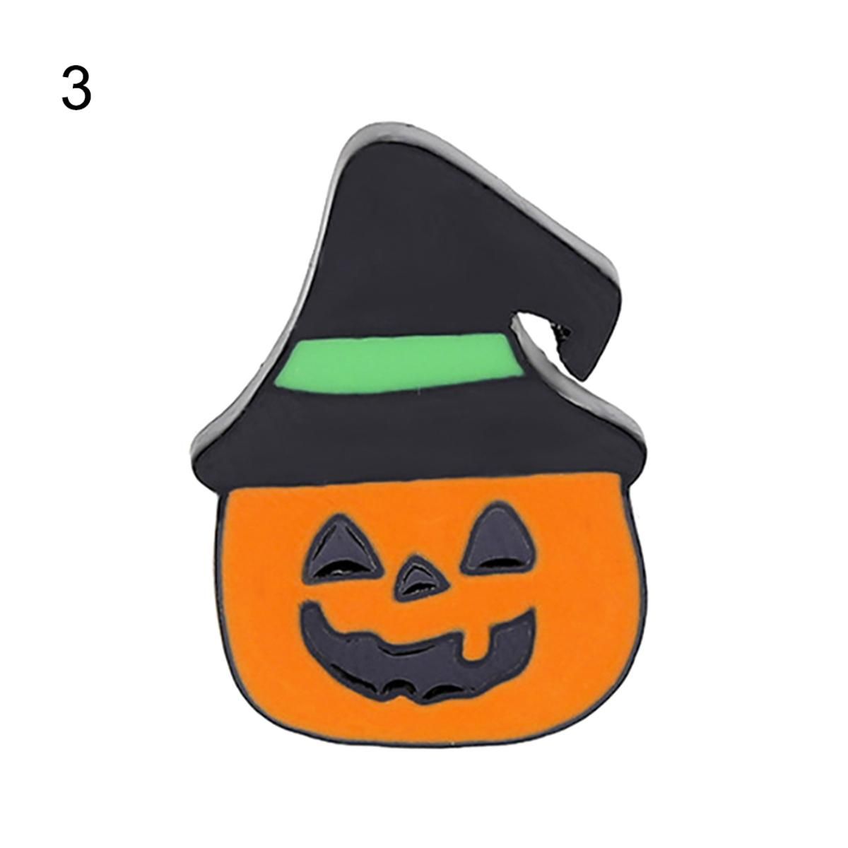 Halloween Unisex Cat Pumpkin Lantern Witch Brooch Pin Cardigan Bag Badge Decor