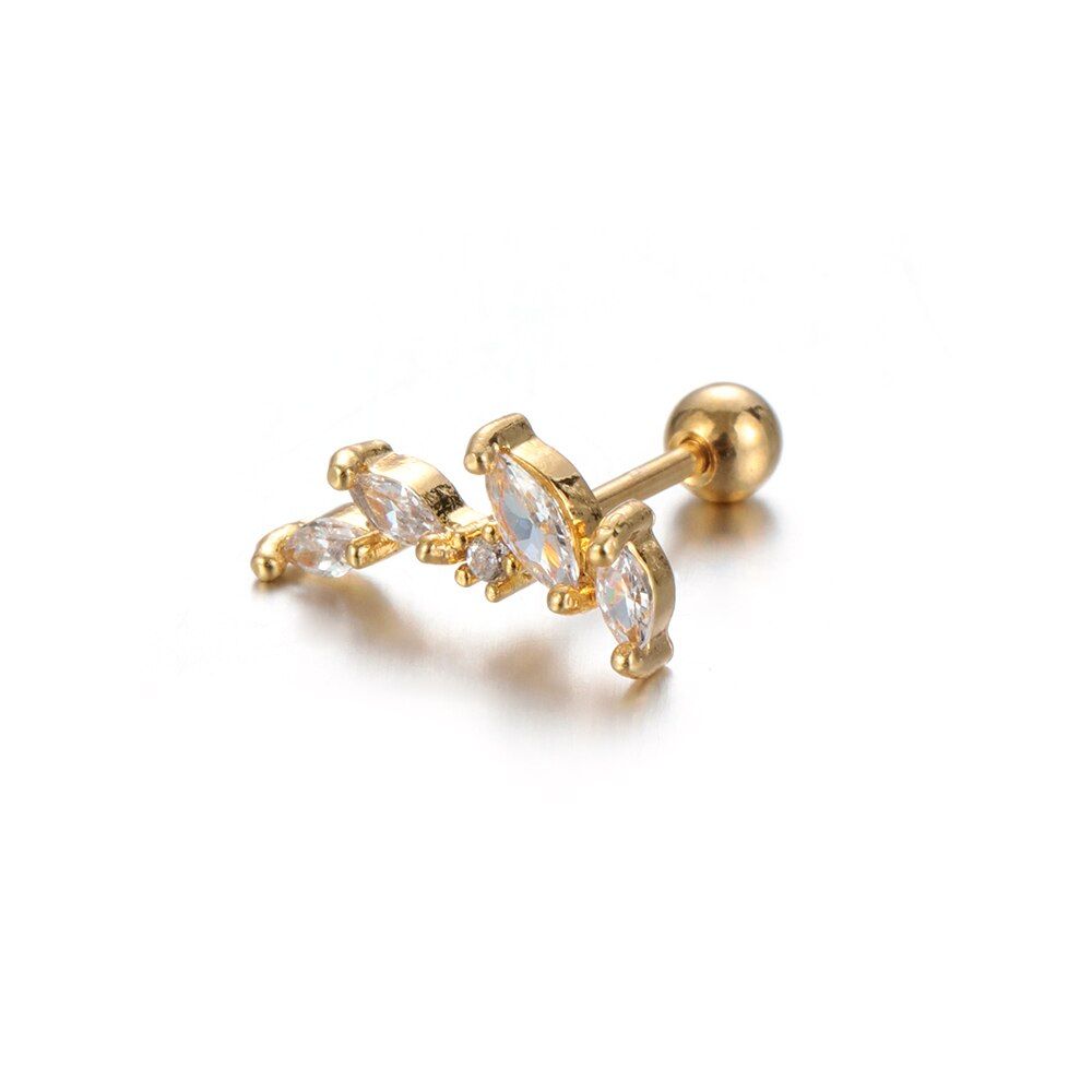 1PC New 20g Dainty White/Yellow /Rose Gold Color Stainless Steel CZ Ear Tragus Daith Cartilage Piercing Jewelry Women Stud Earri